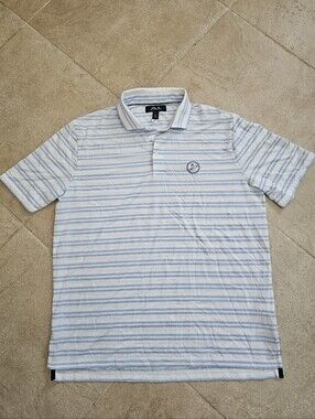 Men's Large RLX Ralph Lauren Performance Striped Golf Polo Shirt